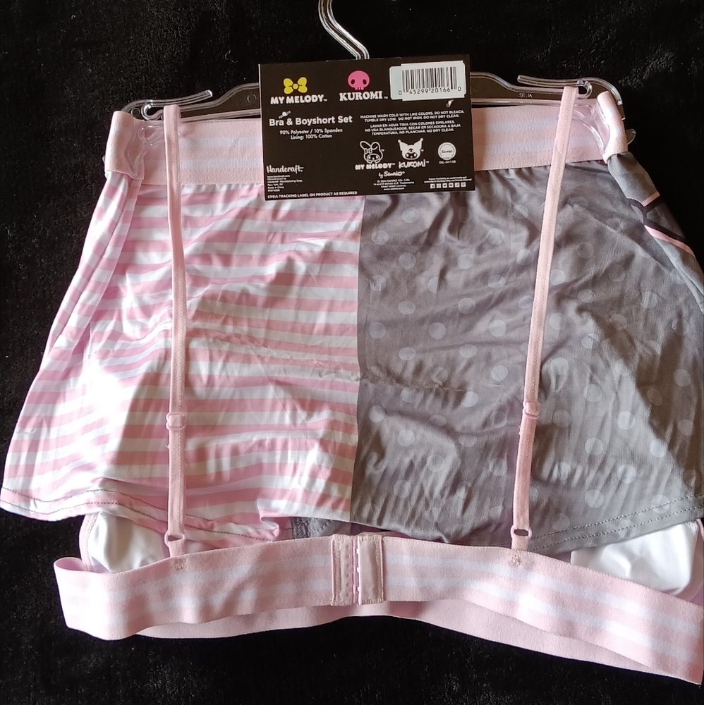 My Melody And Kuromi Bra And Boyshort 2pc Set - Picture 2 of 4